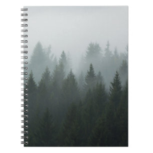 Misty Mountain Forest Autumn Fog Notebook