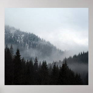 Misty Mountain Forest: Scenic Landscape View Poster