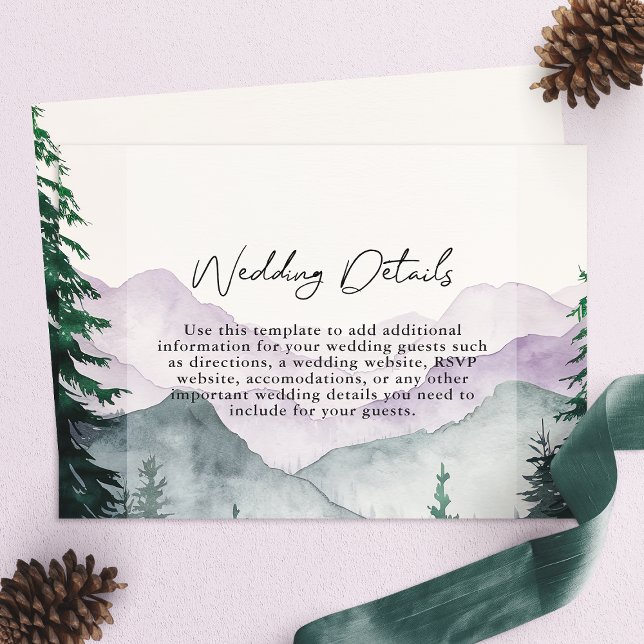 Misty Mountain Forest Wedding Details Enclosure Card (Creator Uploaded)