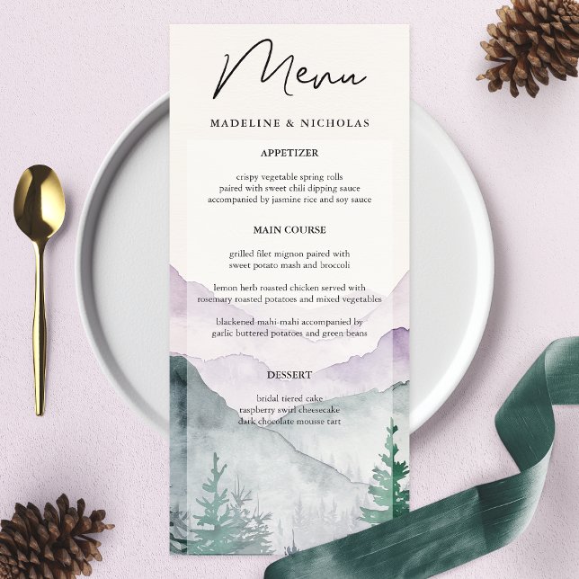 Misty Mountain Forest Wedding Menu (Creator Uploaded)