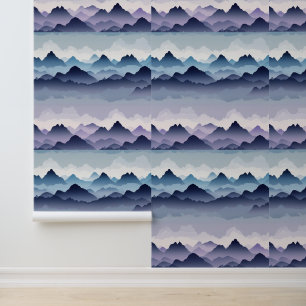 Misty Mountain Landscape Peel and Stick  Wallpaper