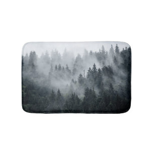 Misty Mountain Landscape Vintage Style Bath Mat