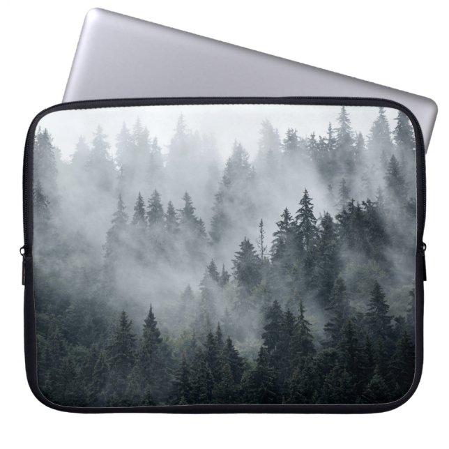 Misty Mountain Landscape Vintage Style Laptop Sleeve (Front)