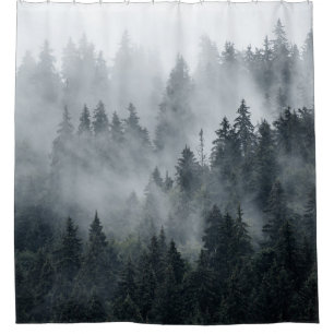 Misty Mountain Landscape Vintage Style Shower Curtain