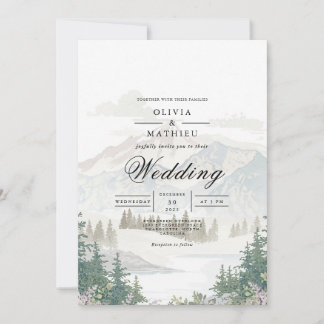 Misty Mountain Landscape Wedding Invitation