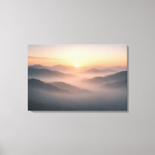 Misty Mountain Sunrise Landscape Canvas Print