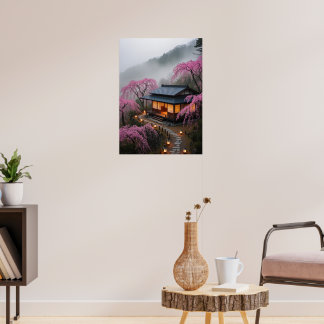 Misty Mountain Teahouse – Enchanted Japan Wall Art