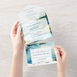 Misty Mountain Wedding All In One Invitation