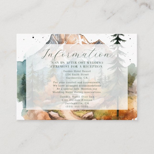 Misty Mountain Wedding Enclosure Card (Front)