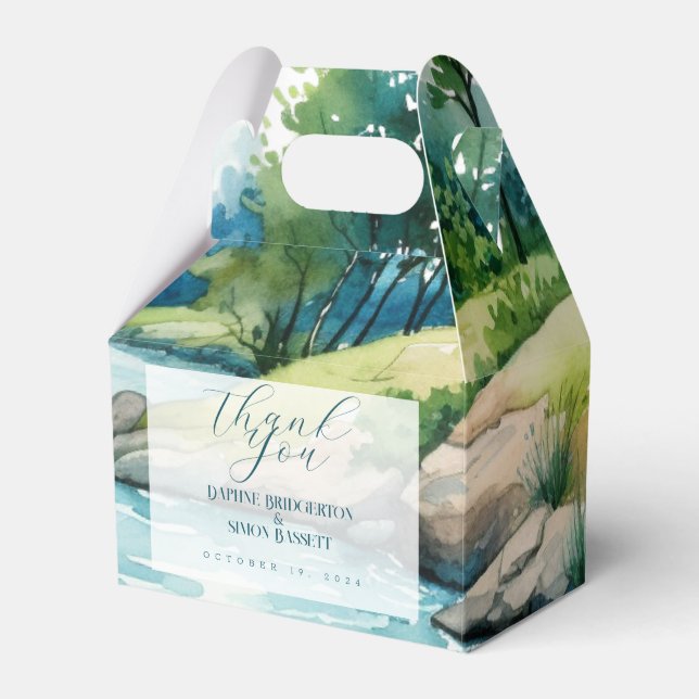 Misty Mountain Wedding Favour Box (Front Side)