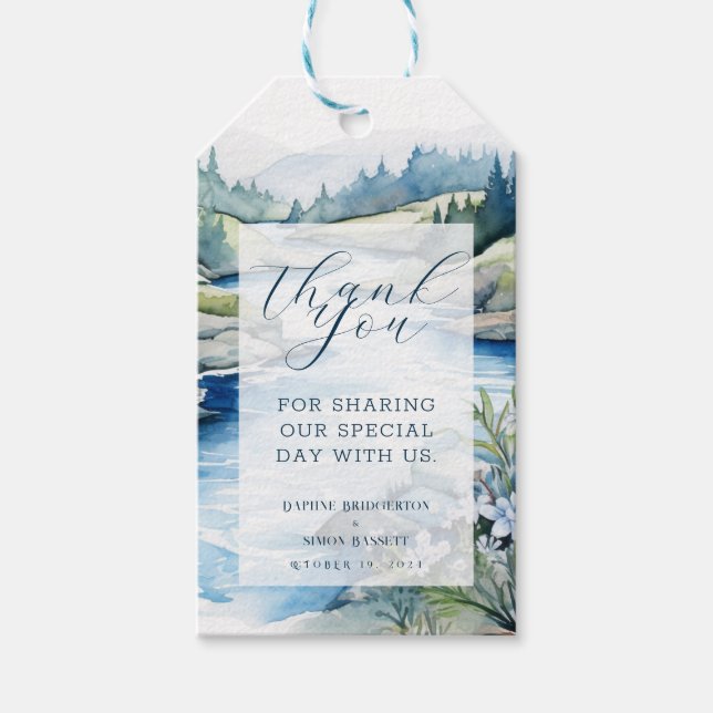 Misty Mountain Wedding Gift Tags (Front)