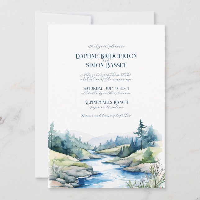 Misty Mountain Wedding  Invitation (Front)