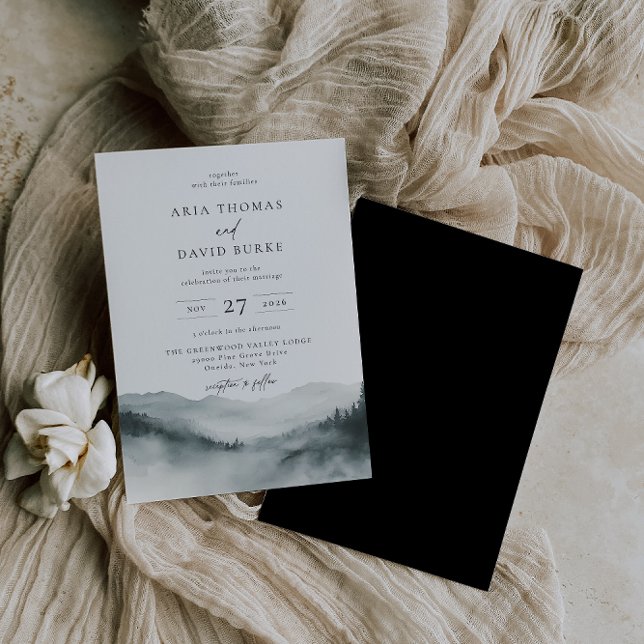 Misty Mountain Wedding Invitation (Creator Uploaded)