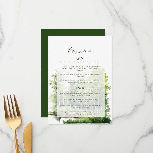 Misty Mountain Wedding Menu (Front/Back In Situ)