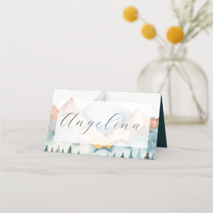 Misty Mountain Wedding Place Card