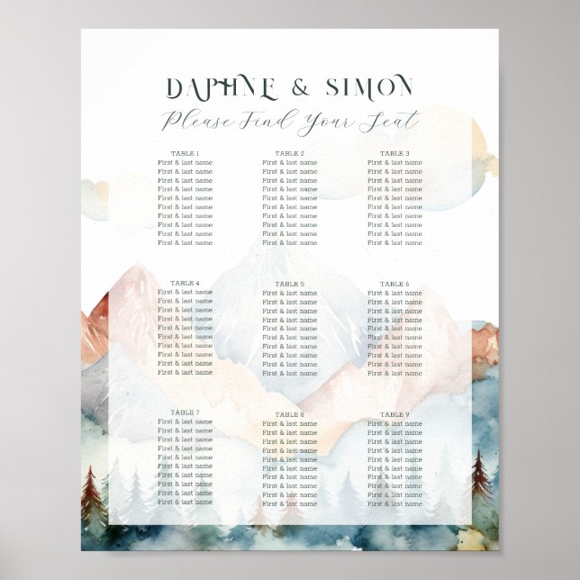 Misty Mountain Wedding Poster (Front)