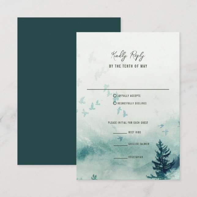 Misty Mountain Wedding Response Card (Front/Back)