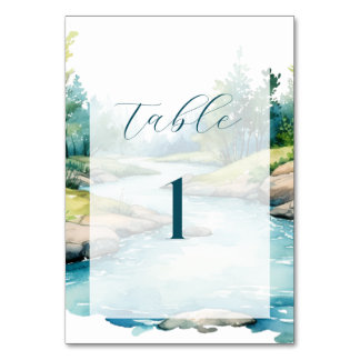 Misty Mountain Wedding Table Number