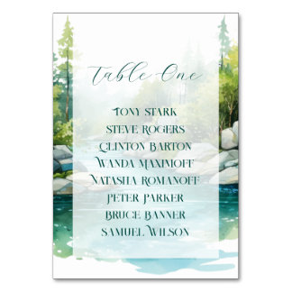 Misty Mountain Wedding Table Number