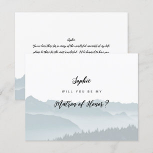 Misty Mountains Be My Matron of Honour Card