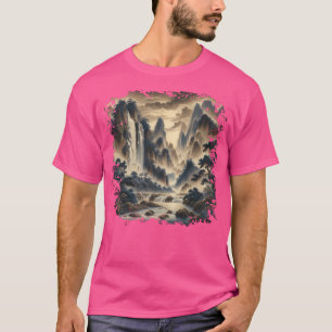 Misty Mountains. Chinese Landscape Of Foggy Mounta T-Shirt