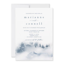 Misty Mountains III Informal Wedding Invitation