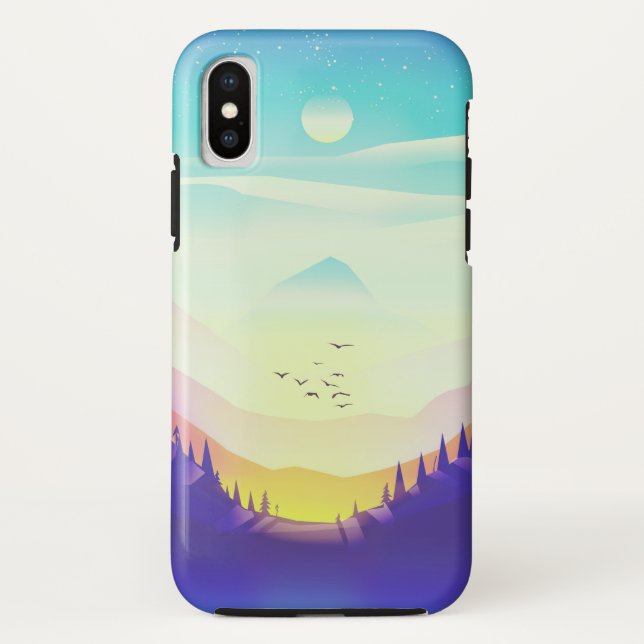 Misty Mountains Magical Mountain Range. Case-Mate iPhone Case (Back)