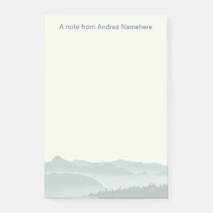 Misty Mountains note pad with name
