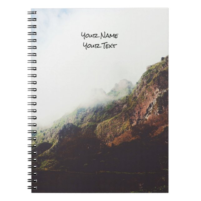Misty Mountains, Relaxing Nature Landscape Scene Notebook (Front)