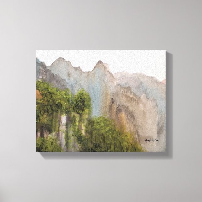 MISTY MOUNTAINS WATERCOLOR CANVAS PRINT (Front)