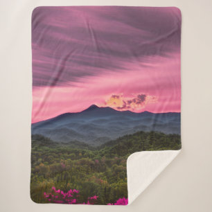 Misty mountaintop sherpa blanket