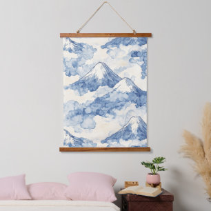 Misty Peaks – Watercolor Mountain Landscape (3) Hanging Tapestry
