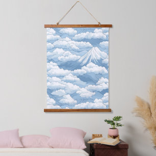 Misty Peaks – Watercolor Mountain Landscape (7) Hanging Tapestry