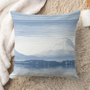 Misty Peaks – Watercolor Mountain Landscape Cushion