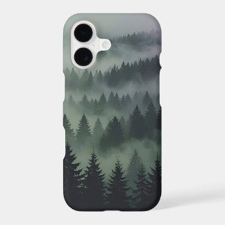 Misty Pine Forest Phone Case | Dark Green