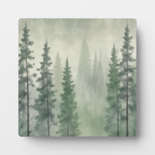 Misty Pine Forest Serenity Plaque