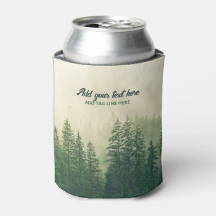 Misty Pine Forest Trees Custom Keepsake Can Cooler
