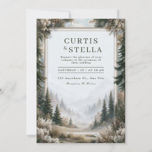 Misty Pine Mountain Wedding Invitation