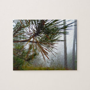 Misty Pine Needles Custom Jigsaw Puzzle