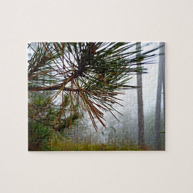 Misty Pine Needles Custom Jigsaw Puzzle (Horizontal)