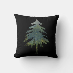 Misty pine trees Into the wild forest Cushion