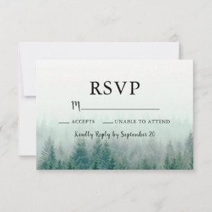 Misty Pines Modern Reply Response Card RSVP