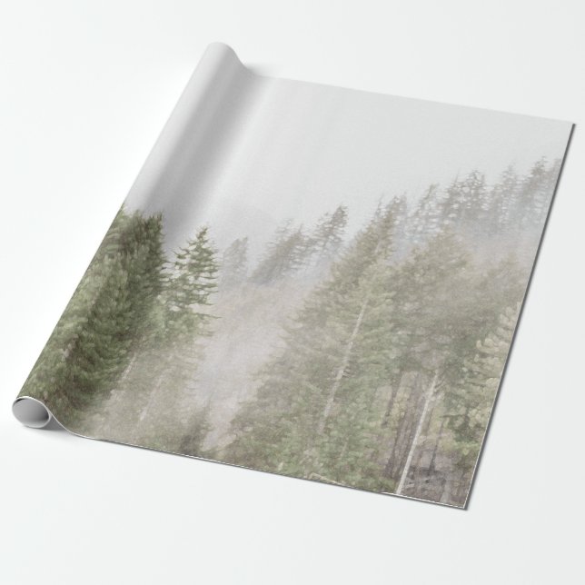 Misty Pines Wrapping Paper (Unrolled)