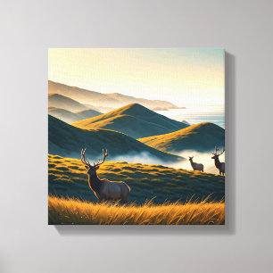 Misty Point Reyes National Seashore Elk Canvas Print