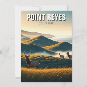 Misty Point Reyes National Seashore Elk Holiday Card