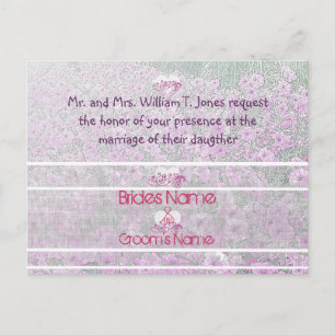 Misty Purple Petunias Weddding Invitation Postcard