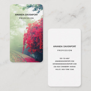 Misty Railroad Tracks Scenic Photo Business Card