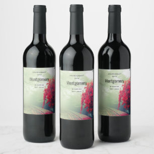 Misty Railroad Tracks Scenic Photo Wine Making Label