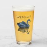 Misty Reflection | Blue Swan Best Man Keepsake Glass<br><div class="desc">Thank your best man for helping you through the big day in style! Modern, dark, and moody hand-painted lake and swan keepsake gift for your bridal party in soft dusty navy blue with a graceful swan and smoky early morning fog. From the "Reflections" collection, this watercolor design was inspired by...</div>