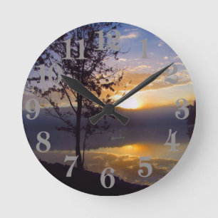 Misty Reflections Round Clock